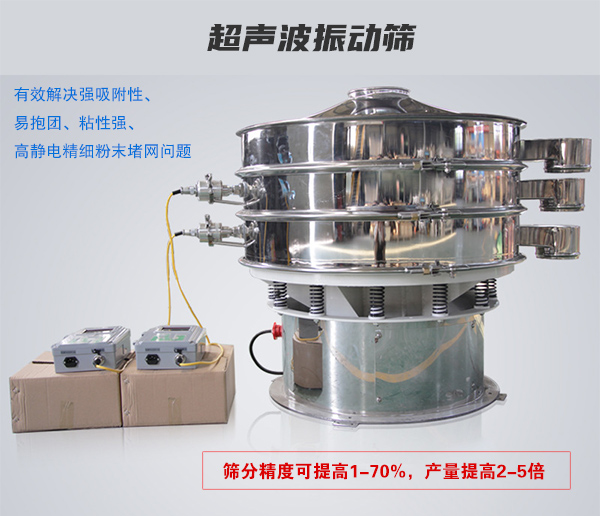 超聲波振動篩有效解決強吸附性、易抱團、粘性強、高靜電精細粉末堵網問題